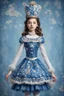 Placeholder: The nutcracker, a kind of girl with blue tones and patterns,