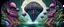 Placeholder: little mutant creatures diving from geometric alien space port building in water in front of jungle waterfall colorful dork neck bambooza schizoid dreams in the style of giger and escher