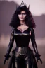 Placeholder: young sophia loren as evil queen in black leather, angry, stern look, volumetric lighting, particales,highly detailed,cinematic, deep colours,8