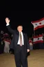 Placeholder: trump standing in gaza making peace in the style of basqiat