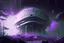 Placeholder: Large Futuristic Building, White Building, Alien Planet, Corrupted Forest, Dense Purple Fog, Dead Soil, Black Night Sky, Stars, Space, Distant Planets