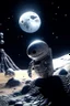 Placeholder: snowman on the moon, 4 k, down light, depth of field, trending art, spray paint, high detail, fantasy art, alien connection, future tech