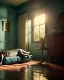 Placeholder: Room scene with alligator sleeping, Wes Anderson styler, concept art, smooth, unreal engine 5, god lights, ray tracing, RTX, lumen lighting, ultra detail, volumetric lighting, 3d.