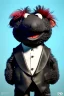 Placeholder: Waist up muppet Portrait, Kim Jong-un muppet doll, black suit, photo studio, red background, unreal engine 5, concept art, art station, god lights, ray tracing, RTX, lumen lighting, ultra detail, volumetric lighting, 3d.