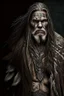 Placeholder: old long haired warrior with tribal tattoos and cloak