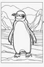 Placeholder: coloring page for kids, PENGUIN, thick outline, low details, no shading, no color