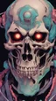 Placeholder: a close up of a person with a skull on their head, anime skull portrait man, scary detailed art in color, hiroyuki-mitsume takahashi, nychos art aesthetic, half man half skeleton, anime cyberpunk art, colored manga art, rossdraws pastel vibrant, cold colors. insanely detailed, beautiful anime portrait, stunning anime face portrait, scary art in color
