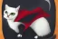 Placeholder: Vampire cat with cape