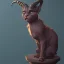 Placeholder: cat gargoyle with goat horns and wing Nick Harris style