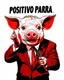 Placeholder: Iván Duque Márquez with a pig's nose, like a title managed with strings by a great hand. With the text: "POSITIVO PARA PEGASUS" Red, black and white colors. Cómic art.