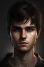 Placeholder: Ein Fantasy Porträt von einem jungen Mann mit kurzen, dunklen Haaren und silbernen Augen. Er hat ein eckiges Gesicht
