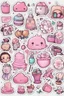 Placeholder: aesthetic girly stickers template