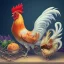 Placeholder: Cat and rooster friends