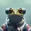 Placeholder: portrait male anthro frog dressed in astronaut outfit character full body precis no blur, concept art, character sheet, nier automata, Alexander Mandradjiev cyberpunk, trending on artstation, featured on pixiv, hyper detail, cinematic composition, 8k, detailed face