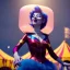 Placeholder: Ultra realistic circus scene. Sweet hair monster dancer. Man, night, smooth color, waist up view, Wes Anderson style, happy, bubbles, dark ambient, highly detailed, concept art, unreal engine 5, god rays, ray tracing, RTX, lumen lighting, ultra detail, volumetric lighting, 3d, finely drawn, high definition, high resolution.