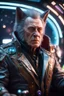 Placeholder: really macho pimp Christopher Walken orc wolf captain that go hard sitting in space station cockpit , in front of space portal dimensional glittering device, bokeh like f/0.8, tilt-shift lens 8k, high detail, smooth render, down-light, unreal engine, prize winning