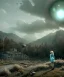 Placeholder: Ultra Realistic retro sci-fi 1960 scene, waist up view portrait, blonde woman, sweet young Marilyn Monroe face, perfect iris, tight latex coat, alien planet background, tight style, steel sphere dron levitating, fog, rain, soft color, highly detailed, unreal engine 5, ray tracing, RTX, lumen lighting, ultra detail, volumetric lighting, 3d, finely drawn, high definition, high resolution.