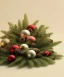 Placeholder: Christmas composition, geometry decoration on cream color background. 3d rendering