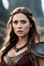 Placeholder: the actress Elizabeth Olsen as a female barbarian -32k, UHD, glossy, professional quality 8 x 10, 35mm, studio photograph