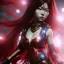 Placeholder: hitomi tanaka, dress red, long black hair, realistic, intriacte detail, sci-fi fantasy style, volumetric lighting, particales,highly detailed,cinamatic, deep colours,8k