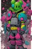 Placeholder: cyberpunk chistmass comic book hero character by kaws