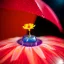 Placeholder: Surreal Waiizii Flower inside a glass sculpture under an unbrella, Art by Joshy Sly,