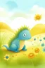 Placeholder: Introduce Sparkle, a curious and adventurous creature living in a quaint meadow. story book illustration