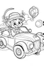 Placeholder: Outline art for coloring page OF 1946 PENNY TOYS, coloring page, white background, Sketch style, only use outline, clean line art, white background, no shadows, no shading, no color, clear