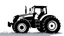 Placeholder: side profile silhouette of a modern tractor, black on white vector