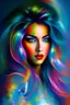 Placeholder: abstract painting of woman, full color, vibrant colors, 8k resolution