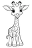 Placeholder: outline art for cute Giraffe coloring pages with sitch, white background, Sketch style, full body, only use outline, toddlers style, clean line art, white background, no shadows and clear and well outlined.