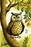 Placeholder: A wise old owl, perched in a tree, Shared tales of numbers, A, B, and C.