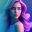 Placeholder: A portrait very beautiful woman ,smiling, longs hairs,elegant, atmospheric, realistic, cinematic lighting, pink blue light, 8k, galactic atmosphere, flowers