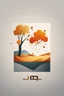 Placeholder: squared landscape with leaf fall, flying leaves, logo