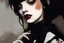 Placeholder: Painting of a vampire girl, in the Expressionist style of Egon Schiele, Oskar Kokoschka, and Franz Marc, in muted natural colors