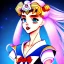 Placeholder: sailor moon con pelo largoi rubio, con traje blanco