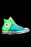 Placeholder: A colorful neon coloured converse sneaker with flowers