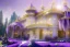 Placeholder: a magical crystal flower wisteria pink gold house palace in the woods, blue lake,sun,white swanns,pink vertical, blue lake,sharp, vines, candlelit, endor, ornate, elegant, highly detailed, artstation, concept art, smooth, sharp focus, illustration, 8k, splash art, wallpaper, key visual