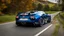 Placeholder: Bugatti mustang rear view fast on road