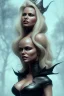 Placeholder: Pamela Anderson as evil queen in black leather, leather, busty, cleavage, angry, stern look. character design by cory loftis, fenghua zhong, ryohei hase, ismail inceoglu and ruan jia. unreal engine 5, artistic lighting, highly detailed, photorealistic, fantasy