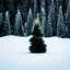 Placeholder: isolated christmas tree in the middle of mountain