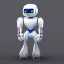 Placeholder: A 4k hd Foto of a small, nice and cute looking, human communications robot infront of a clean background.