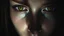 Placeholder: close up face shadow dark gold eyes, void, pain, hyper-realistic detail, floats in deep darkness, abyss, crepy stunning, dark, surreal vibe with meticulous clean pale skin dark golden eyes, . dark shadow and weird surreal mood