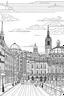 Placeholder: City Madrid, line drawing 2d, with famous monuments