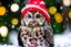 Placeholder: Owl wearing a Christmas hat
