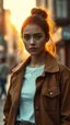 Placeholder: Create an ultra-realistic cinematic 8K fullbody of the person in this photo. Keep the face 100% identical — same facial features, skin texture, and expression. Style: fashion editorial, confident pose. Lighting: warm golden hour sunlight, soft rim light. Background: softly blurred urban bokeh. Camera look: shallow depth of field, film grain, cinematic color grade. Outfit: keep similar to the original or elevate slightly with premium casual style.