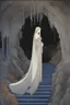 Placeholder: Kay Nielsen, Harry Clarke, Mysterious, bizarre, surreal, bizarre, fantasy, Sci-fi, Japanese anime, perspective of a limestone cave, blueprint of Caprice, beautiful girl, perfect voluminous body, detailed masterpiece