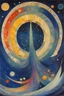 Placeholder: [Kupka] Leviathan in space, surrounded by colourful stars