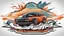 Placeholder: Cartoon drifting car burnout logo