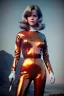 Placeholder: Ultra Realistic retro sci-fi portrait image from 1960, spaceship, sweet young Jane Fonda, tight latex suit, weapon, fighting stance, soft color, highly detailed, unreal engine 5, ray tracing, RTX, lumen lighting, ultra detail, volumetric lighting, 3d, finely drawn, high definition, high resolution.